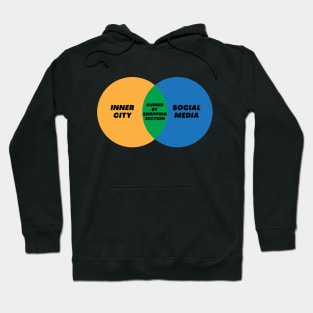 Venn Diagram Inner City Social Media Ruined by Shopping Section Hoodie